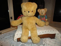 Antique Knickerbocker Teddy Bear Gold Plush Glass Eyes Rare Nose 17 inches 1950s