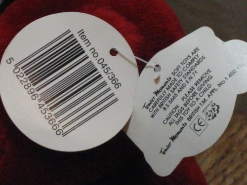 PMS UK Tender Moments Bright Red Teddy Bear w Rose All Tags Valentine ...